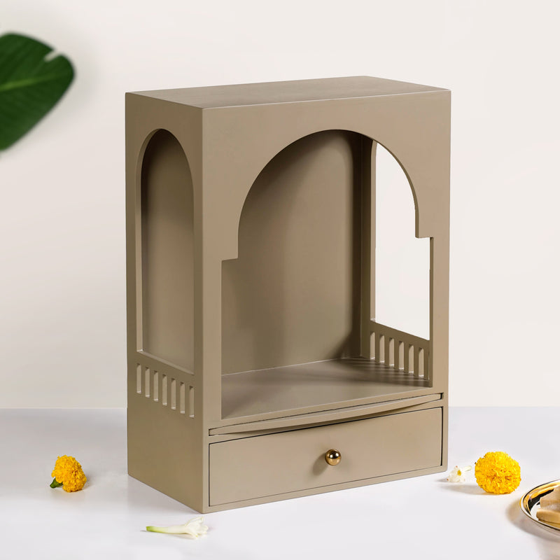 Wall Mountable Engineered Wood Mandir For Home 30x17x42cm