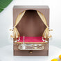 Wall Mountable Pooja Mandir Small With Aasan Thali And Curtain Set