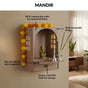 Wall Mountable Pooja Mandir Small With Aasan Thali And Curtain Set