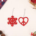 Enchanting Red Christmas Decoration Ornaments Set of 2