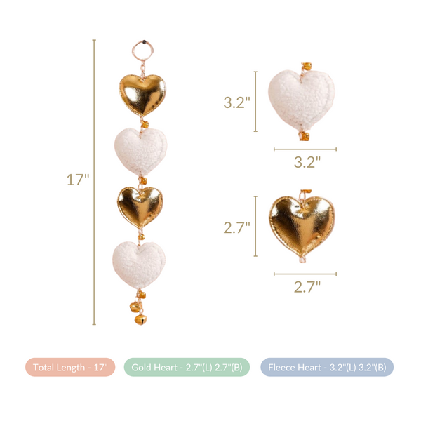 Heart Shaped Wall Decor White And Gold Set Of 2 17 Inch