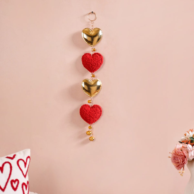 Heart Shaped Wall Hanging Red Set Of 2 17 Inch- red wall decor, heart-shaped wall hanging, set of 2 wall art, decorative accents