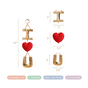 I Love You Wall Hanging Red Set Of 2 14 Inch