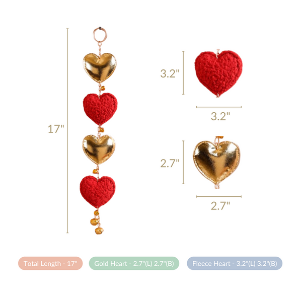 Heart Shaped Wall Hanging Red Set Of 2 17 Inch