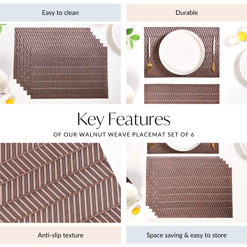 Walnut Weave Placemat Set Of 6