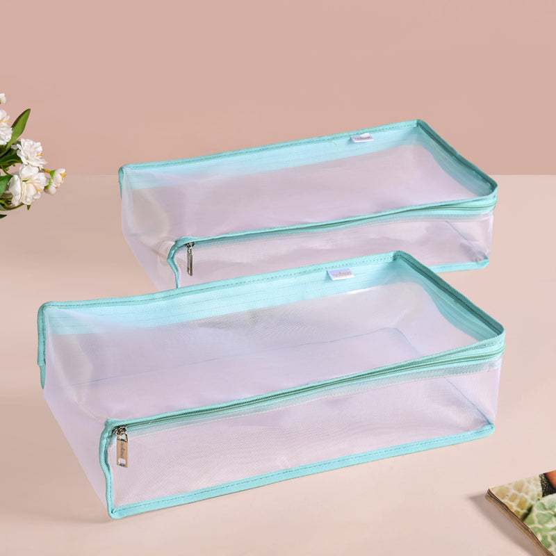 Wardrobe Organiser Storage Bags Pair In Aqua Green
