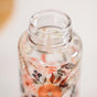 Orange Poppy Printed Leakproof Glass Water Bottle With Stainless Steel Lid 500ml