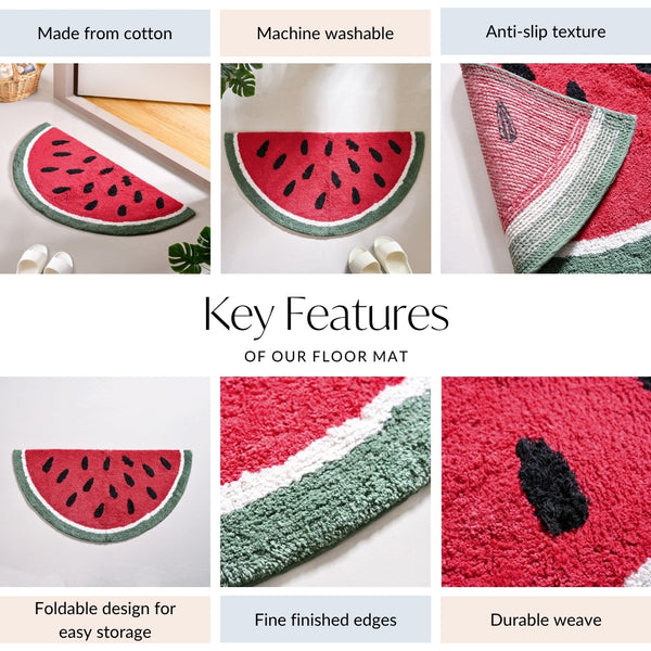 Watermelon Anti Slip Tufted Cotton Mat 83x43cm