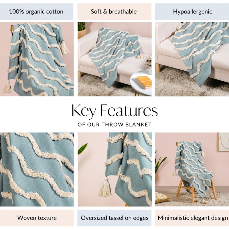 Wave And Weave Pure Cotton Throw
