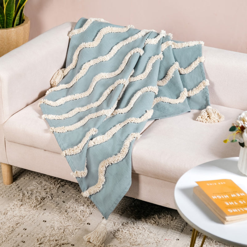 Wave And Weave Pure Cotton Throw