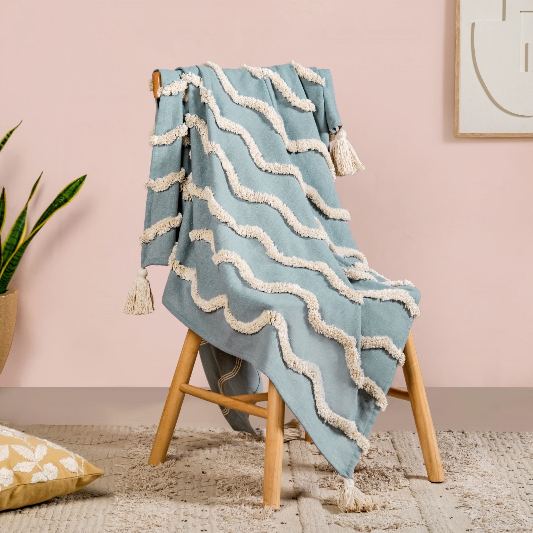 Wave And Weave Pure Cotton Throw