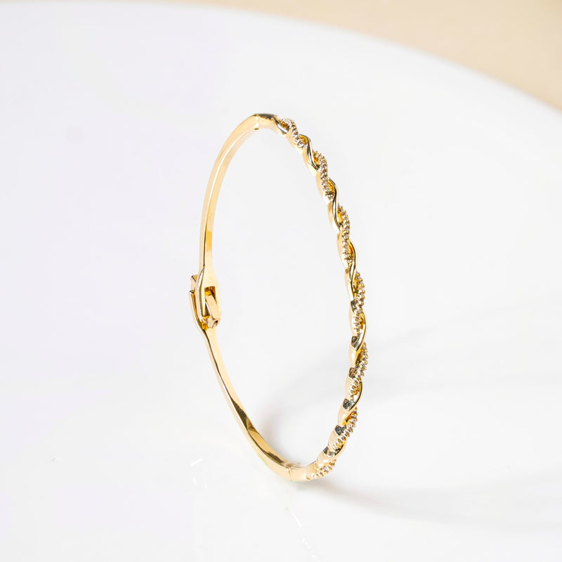 Waves And Swirls Gold Bracelet
