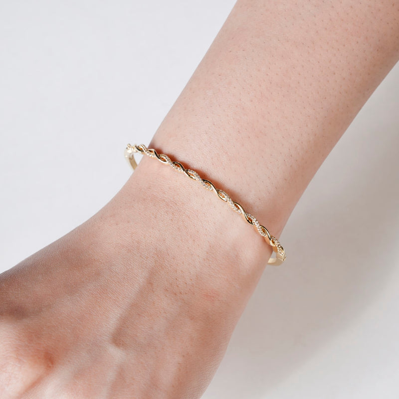 Waves And Swirls Gold Bracelet
