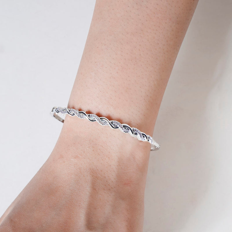 Waves And Swirls Silver Bracelet