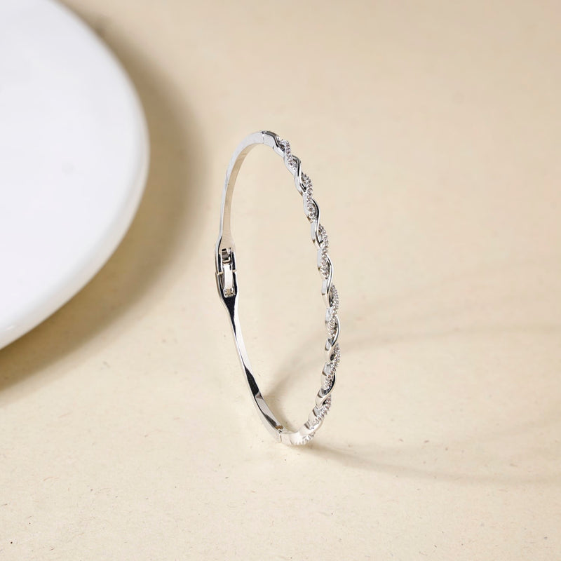 Waves And Swirls Silver Bracelet