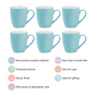 Set of 6 Blue Ocean Waves Mug 230ml