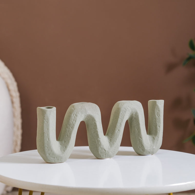 Frosted Wave Ceramic Flower Vase