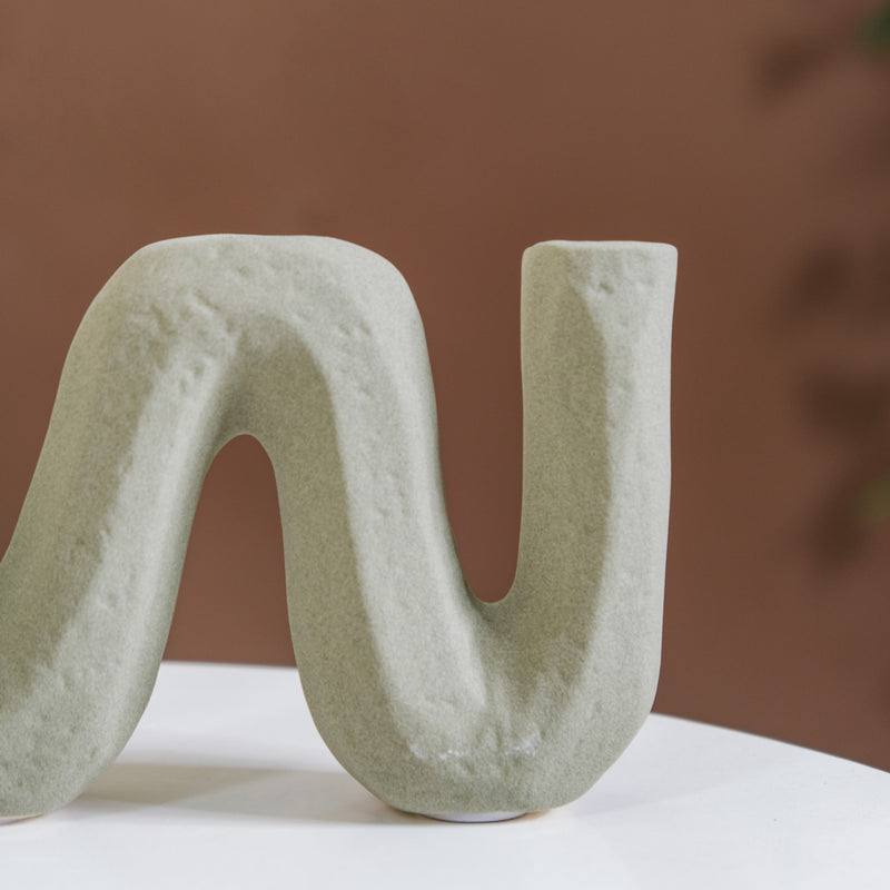 Frosted Wave Ceramic Flower Vase