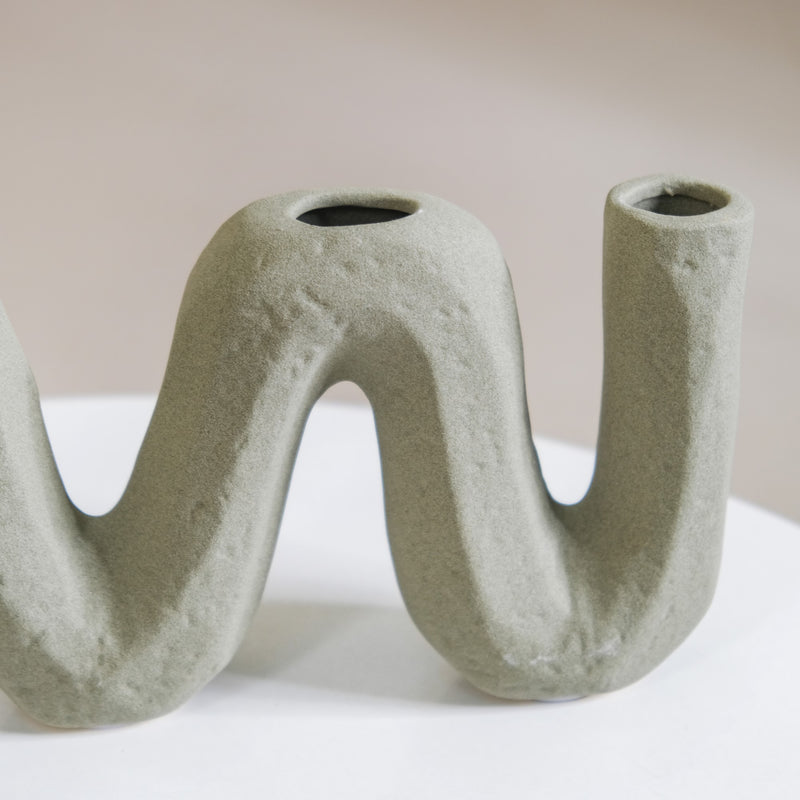 Frosted Wave Ceramic Flower Vase