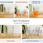 Wavy Tall Tumbler Set Of 6 450ml