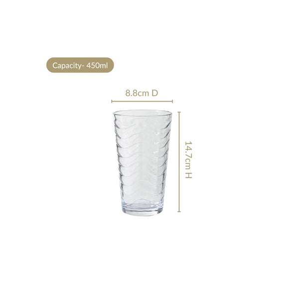 Wavy Tall Tumbler Set Of 6 450ml