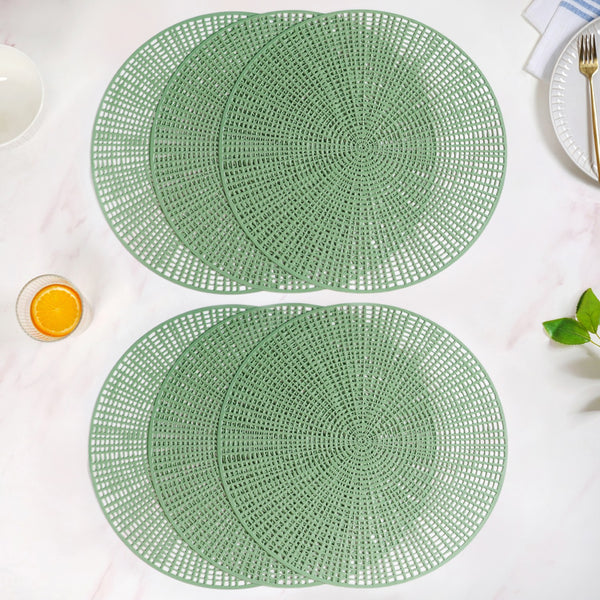 Web Style Green Dining Mat Set Of 6