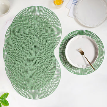 Web Style Green Dining Mat Set Of 6