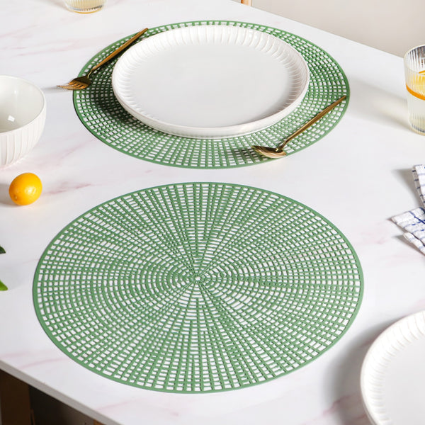 Web Style Green Dining Mat Set Of 6