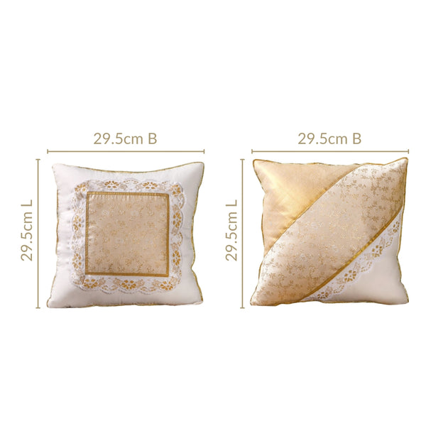 Gold Zari Floral Cushion Cover Set Of 2