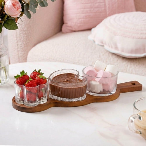 Triple Treat Platter With Bowl Set Of 4