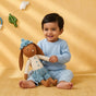 Mr Goat Plushy Toy In Teal Gingham Outfit