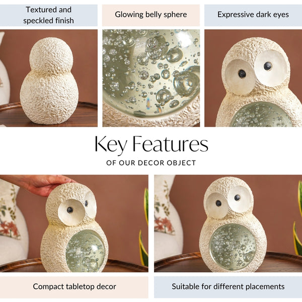 Owl Crystal Belly Tabletop Accent Large