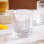 Set Of 6 Premium Ribbed Whiskey Glasses 250ml