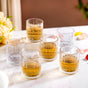 Set Of 6 Premium Ribbed Whiskey Glasses 250ml