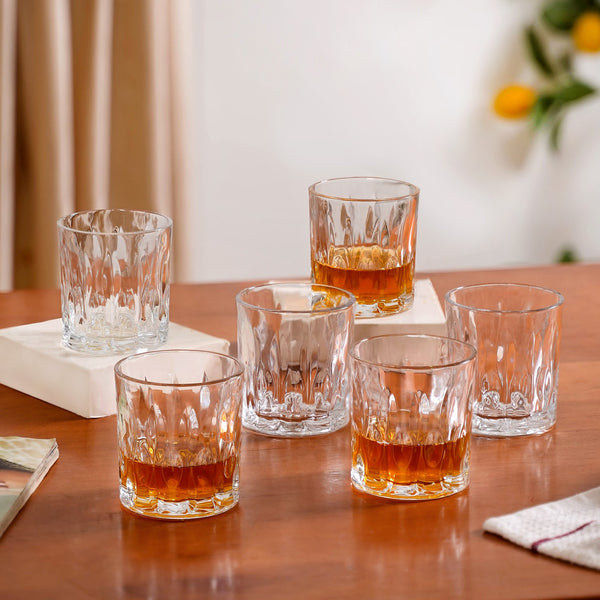 Set Of 6 Luxury Engraved Whiskey Scotch Glass 240ml