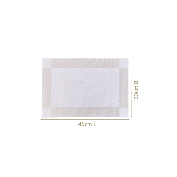 White Beige Reversible Dining Table Mats Set Of 6