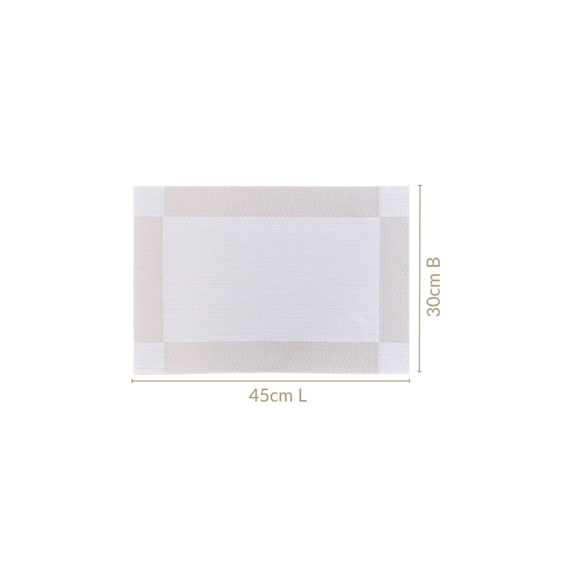 White And Cream Reversible Dining Table Mats Set Of 6