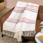 White Chevron Pattern Pure Cotton Throw Blanket