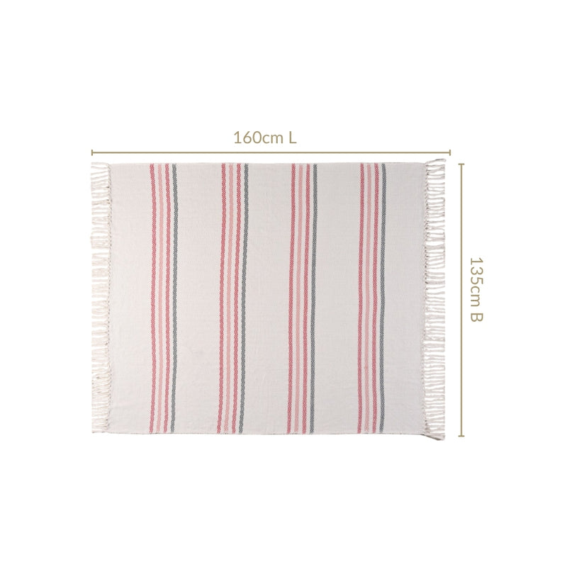 White Chevron Pattern Pure Cotton Throw Blanket