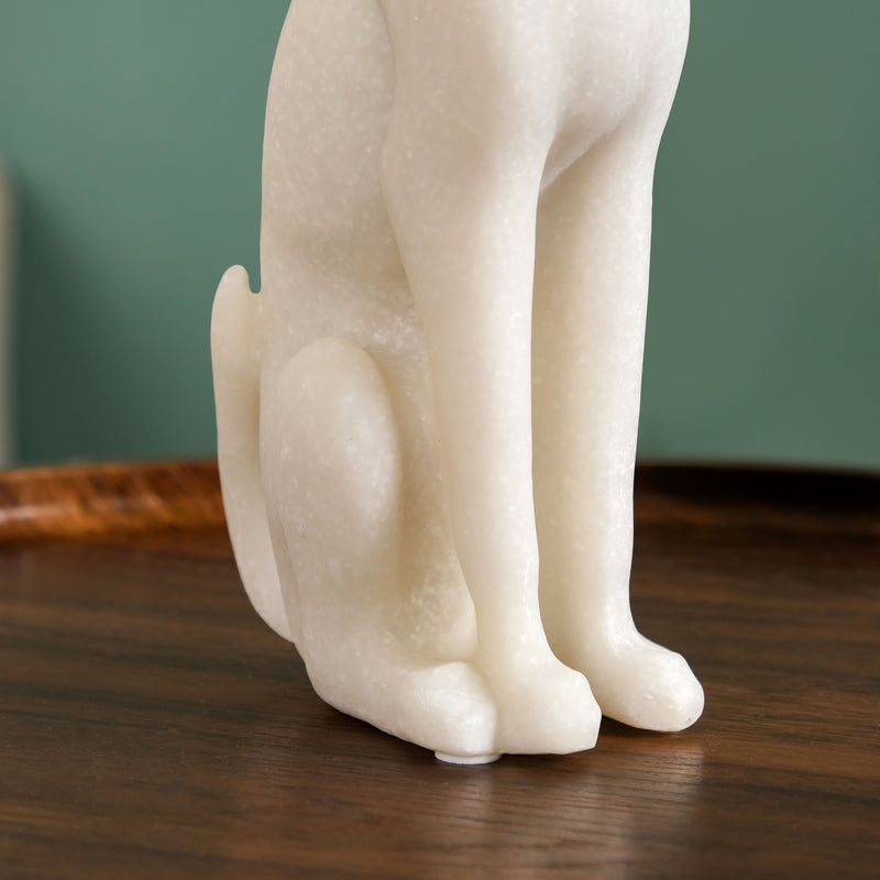 White Dobermann Dog Statue