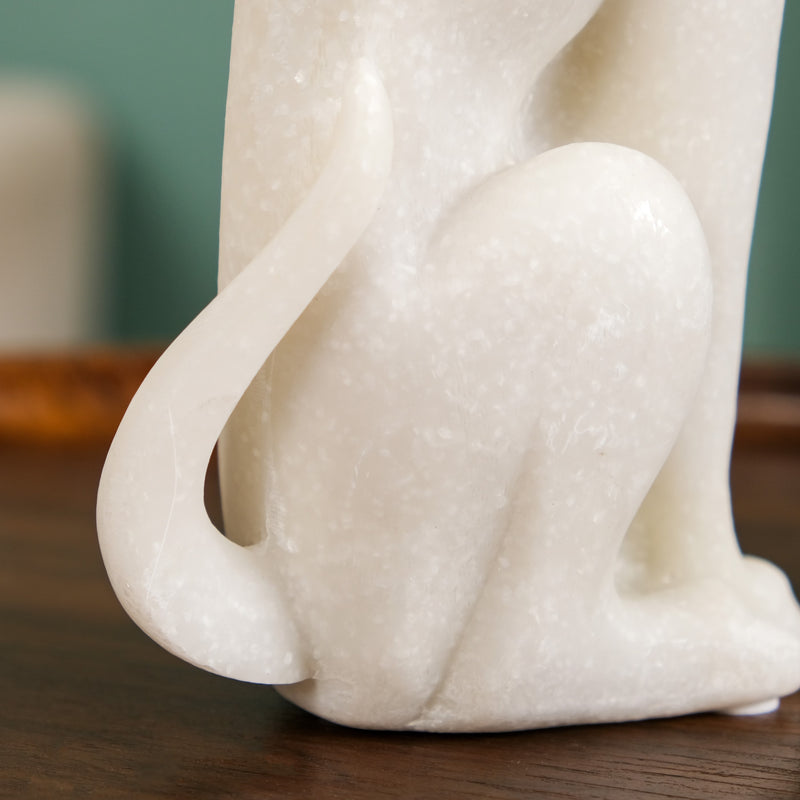 White Dobermann Dog Statue