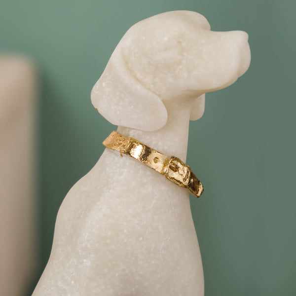 White Sitting Dog Luxe Statue