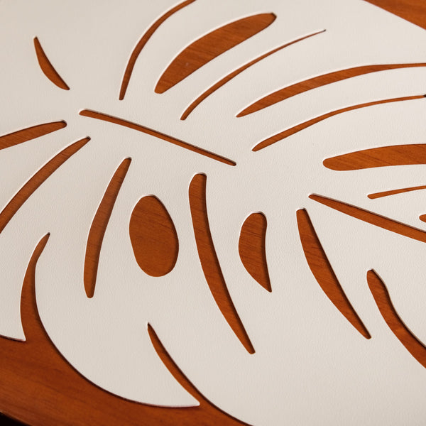 White Laser Cut Monstera Leaf Table Mat Set Of 6