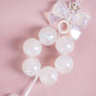 White Lustre Hoop Keyring With Tassel