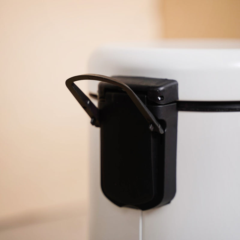 White Metal Dustbin With Removable Bucket 5000ml