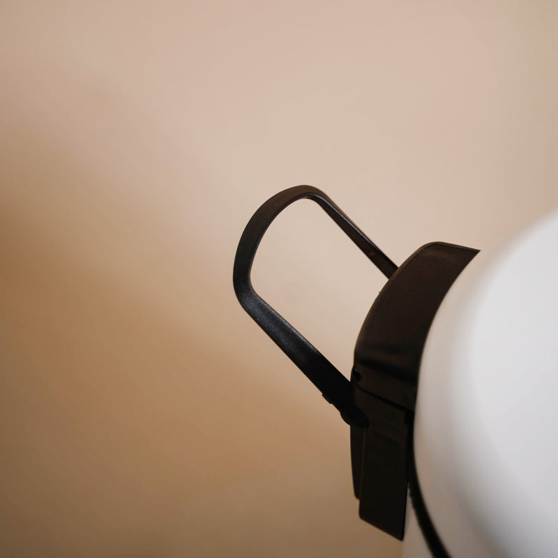 White Metal Dustbin With Removable Bucket 5000ml