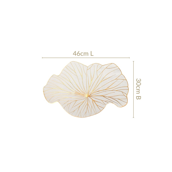 White Gold Lotus Leaf Dinner Table Mat Set Of 6
