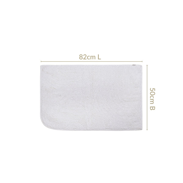 Ribbed Cotton Anti Slip Reversible Floor Mat White 82x50cm