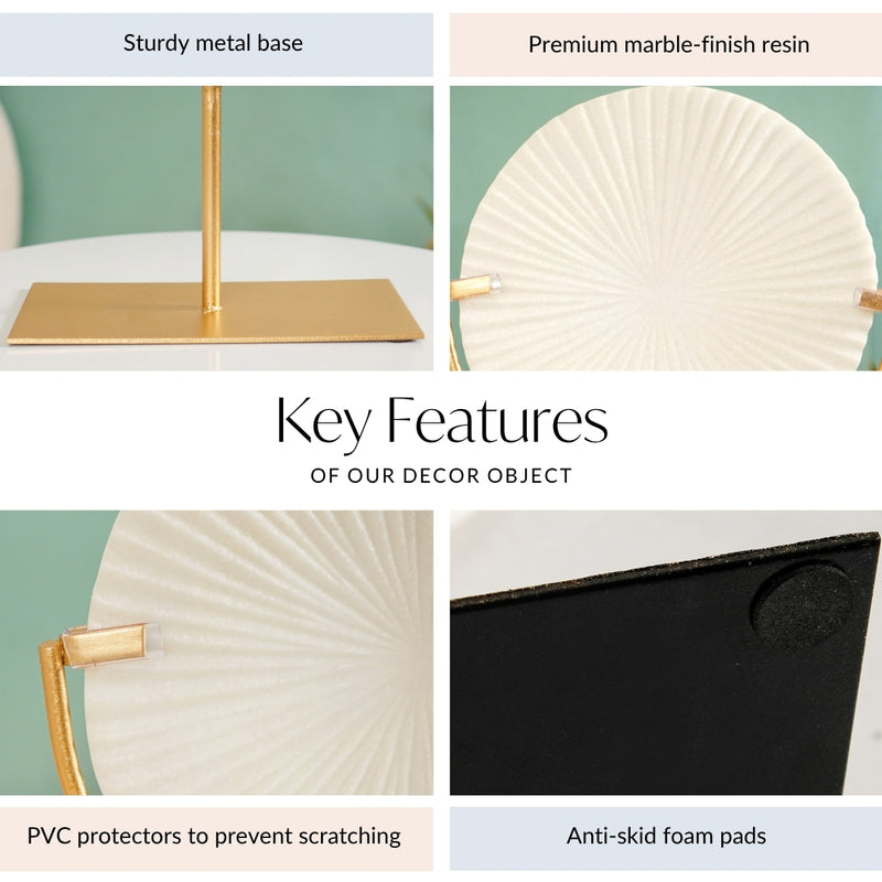 White Ribbed Disc Home Decor