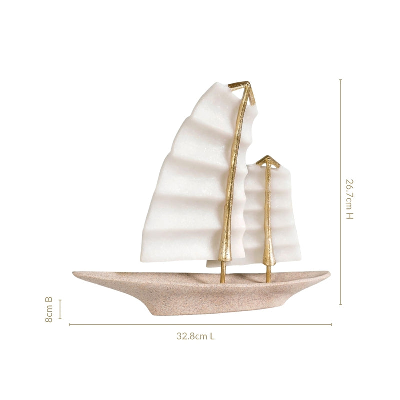 White Sailboat Resin Art